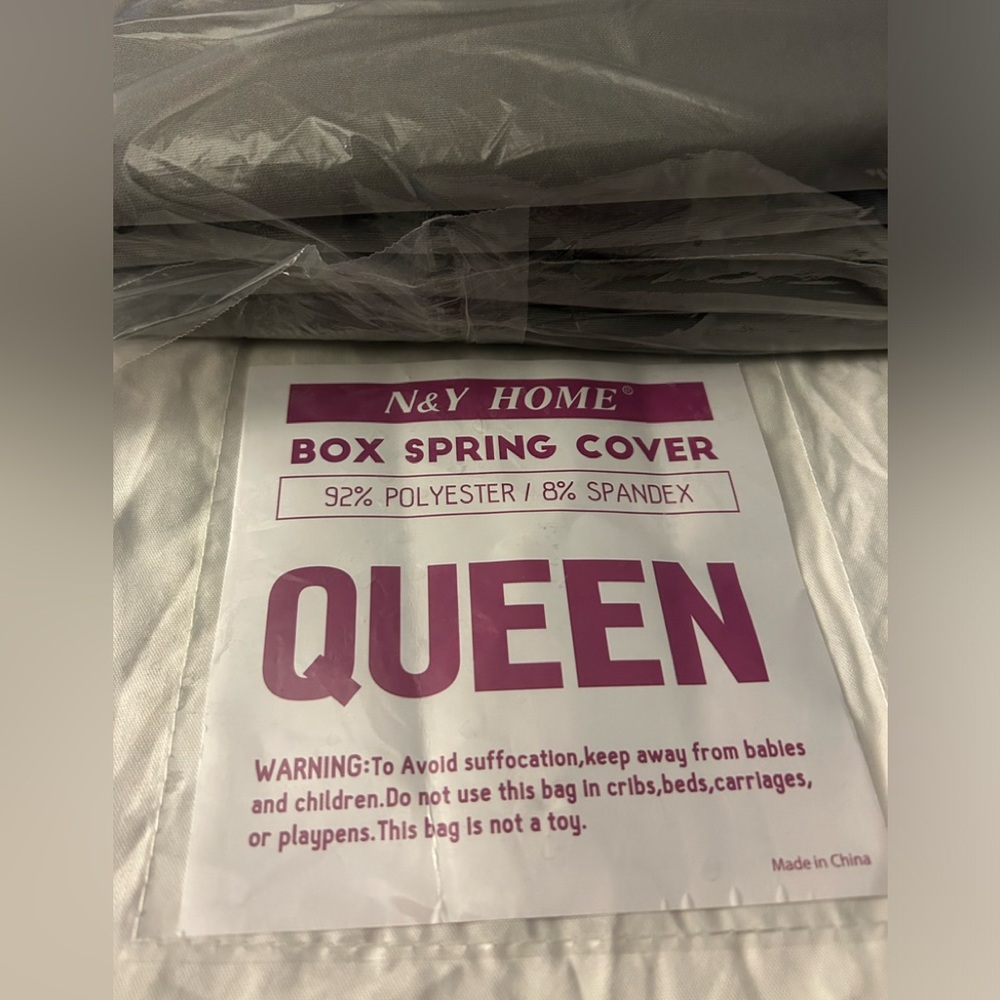 Box Spring Cover Queen Size -Gray NEW!